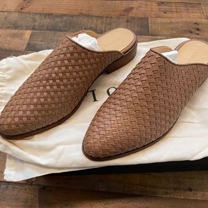 NIB Nisolo Ama Woven Mule Almond Brown Size 8.5 Retail $180
